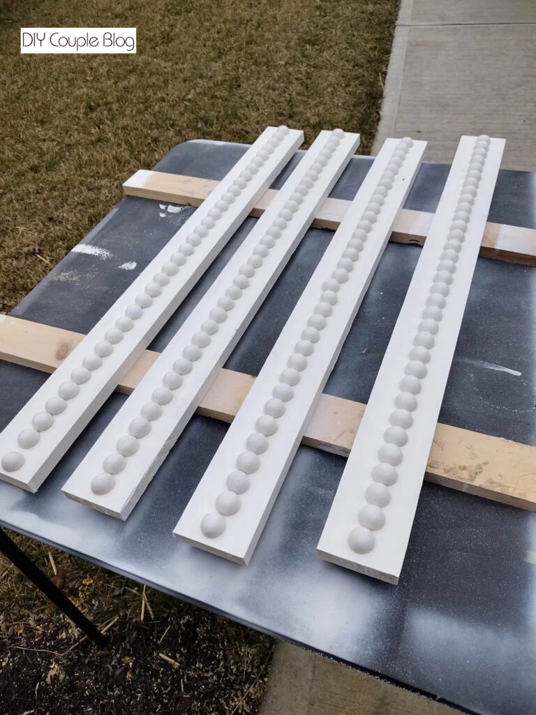 front faces of DIY pantry shelving