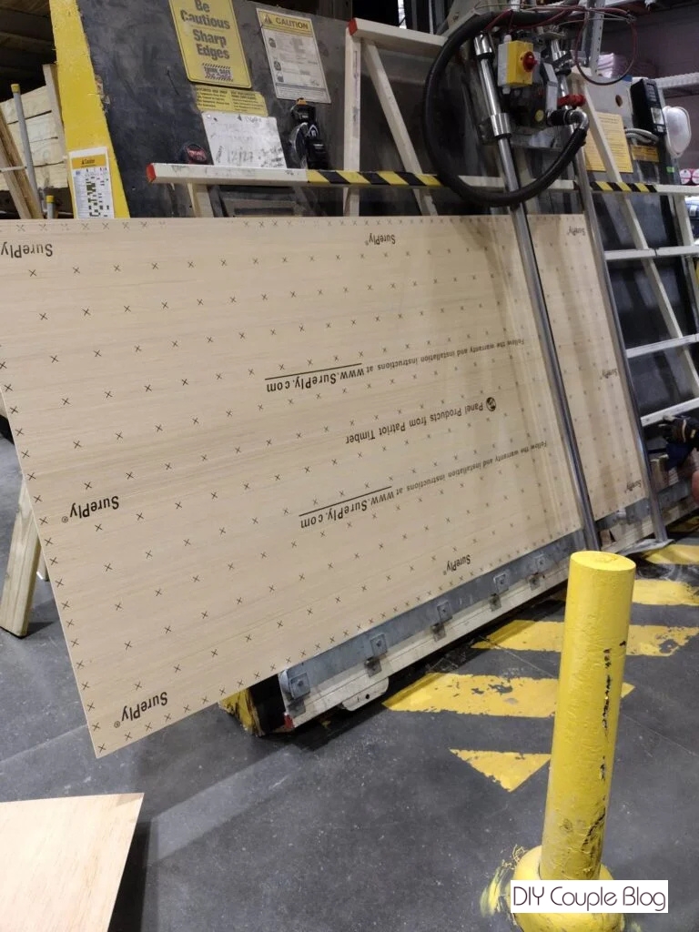 hardware store cutting the wood down