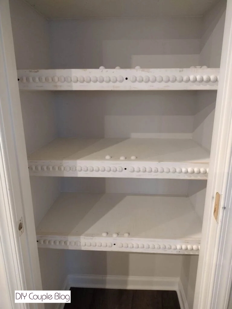 white farmhouse pantry shelves
