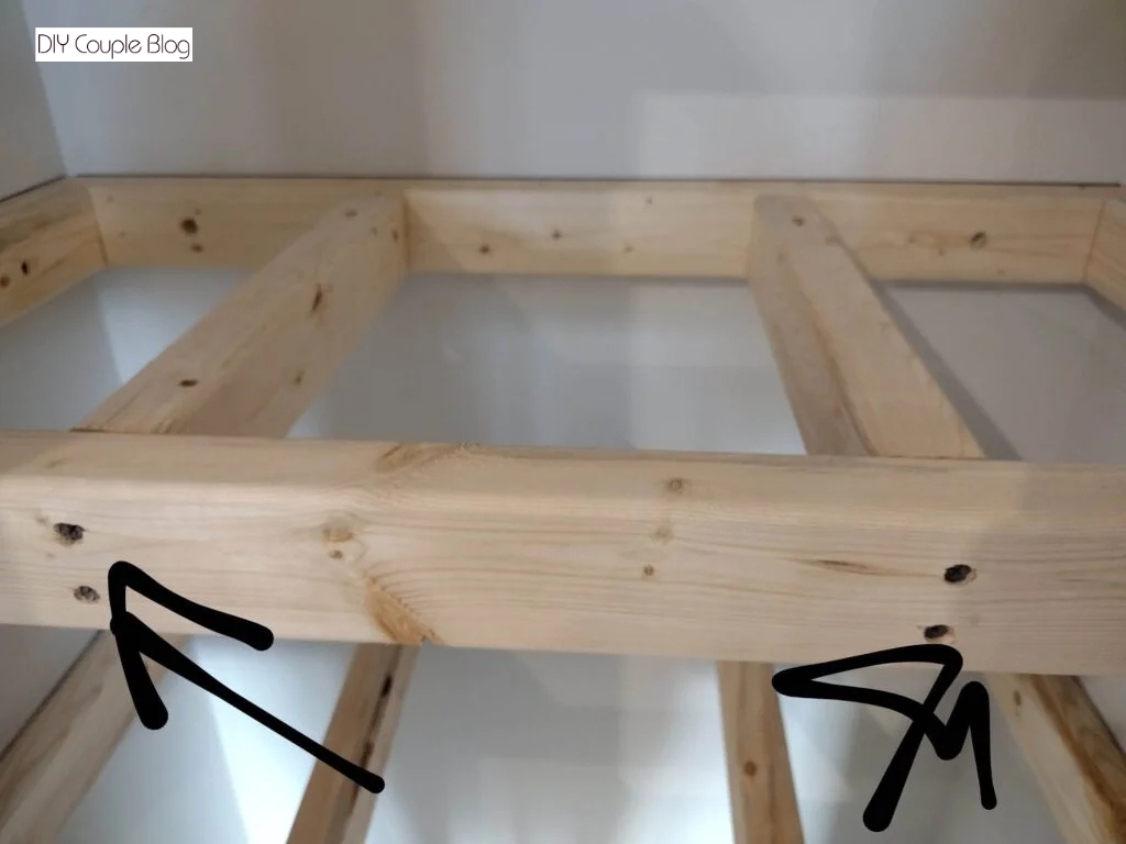 inserted the front screws into wood