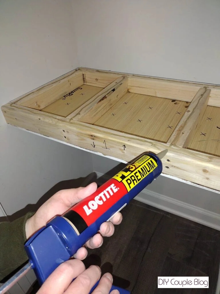 using construction glue on the frame