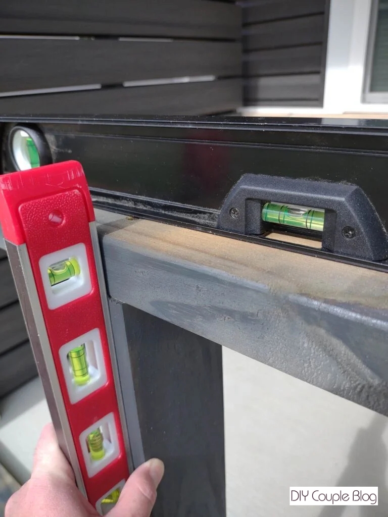 leveling the wood frame 