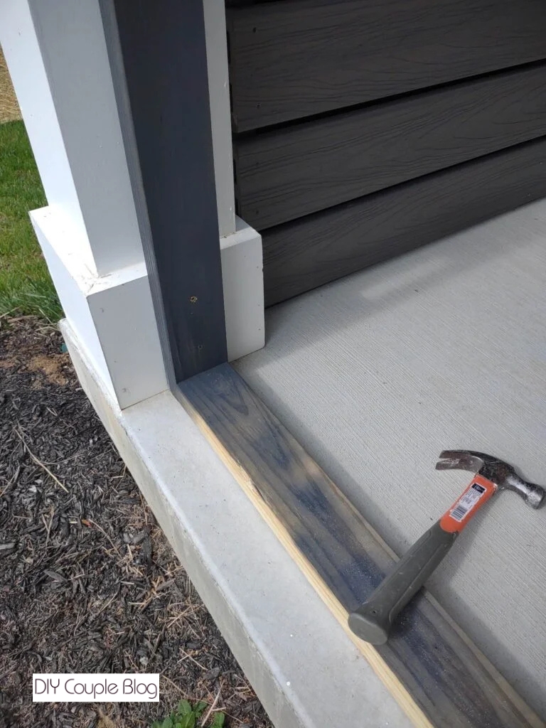 installing the wood frame to the concrete 