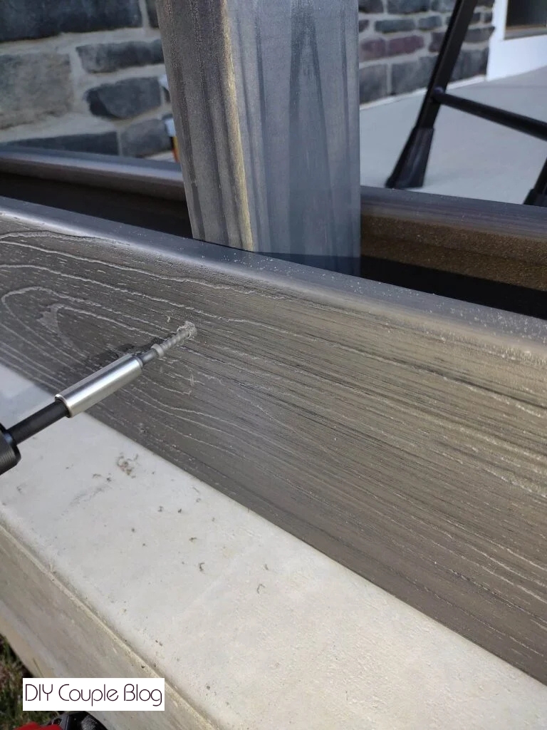 securing the composite board to the middle board of the frame