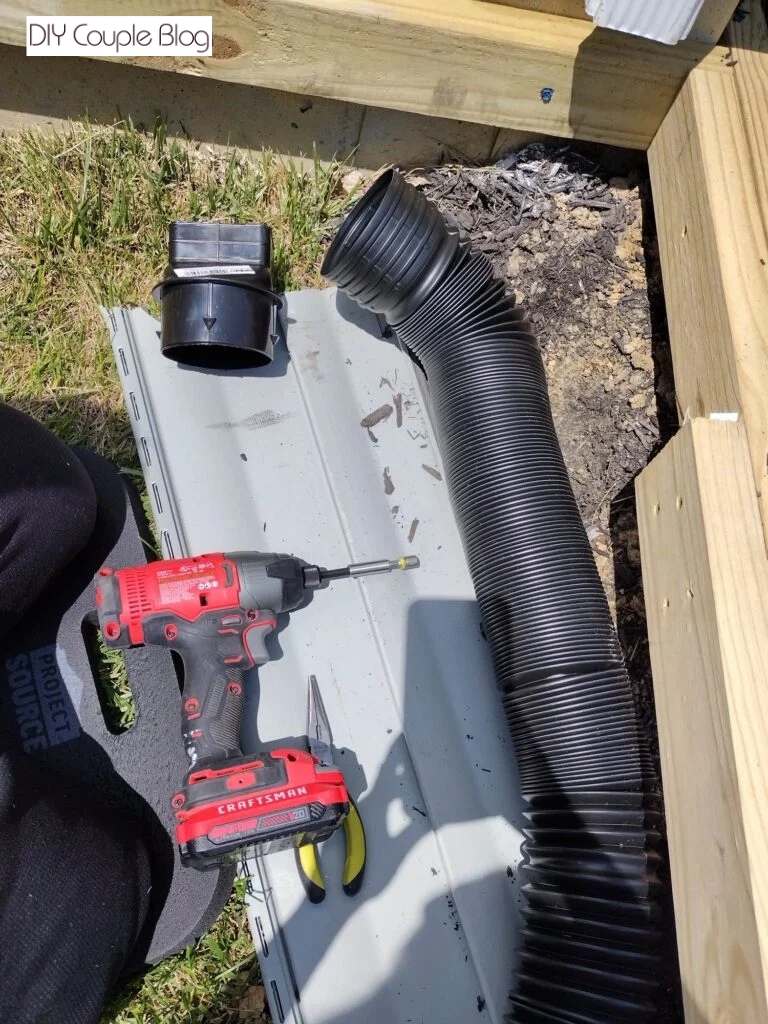 extending gutter downspouts materials laid out