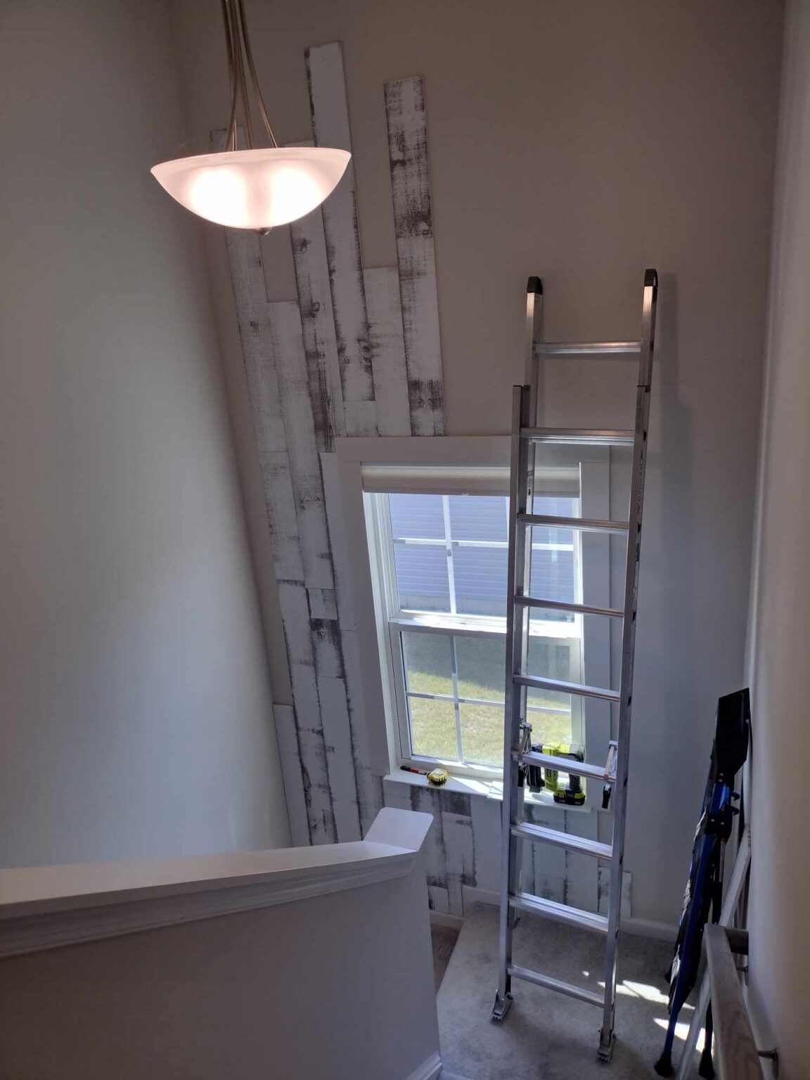 Wooden Wall Accent On Our Stairs - DIY Couple Blog