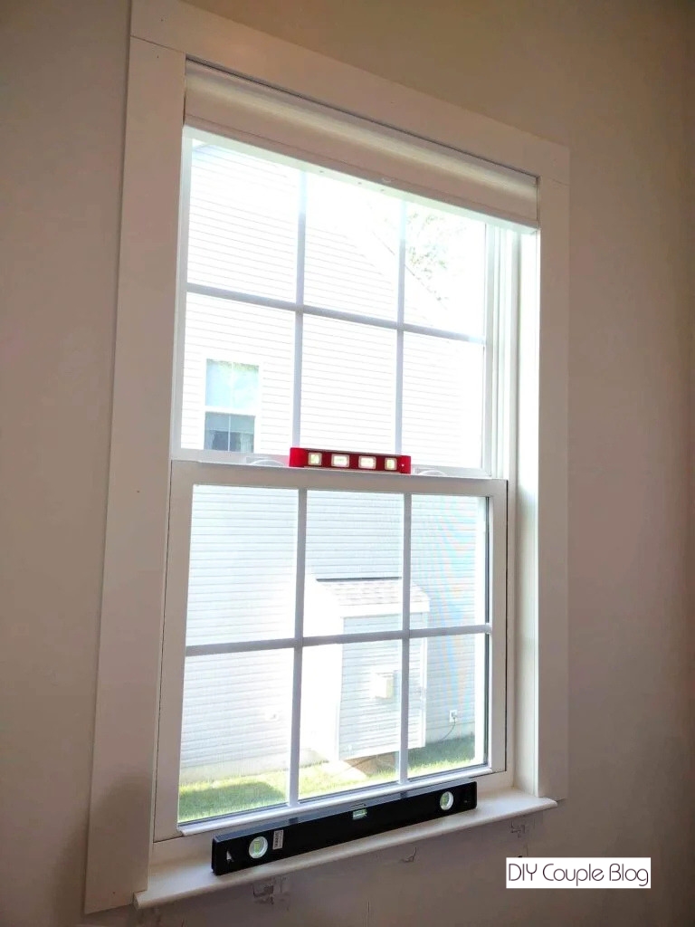 full view of the window with trim