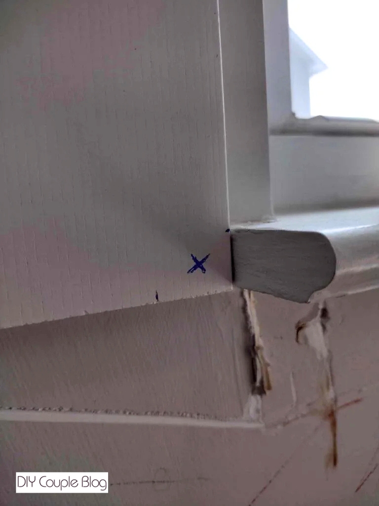 marking where to notch the window trim