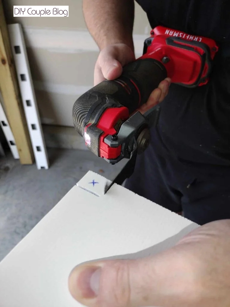 using a multi tool to cut out the notch