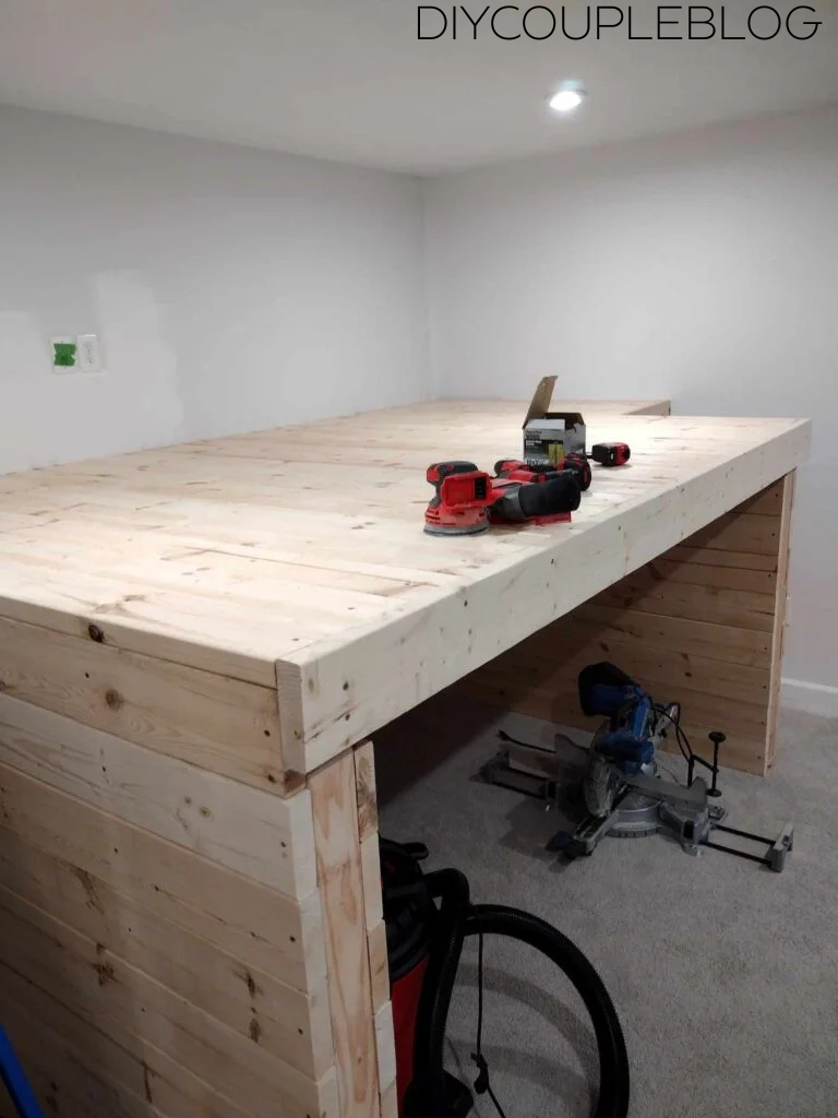 after front board was mounted to platform 