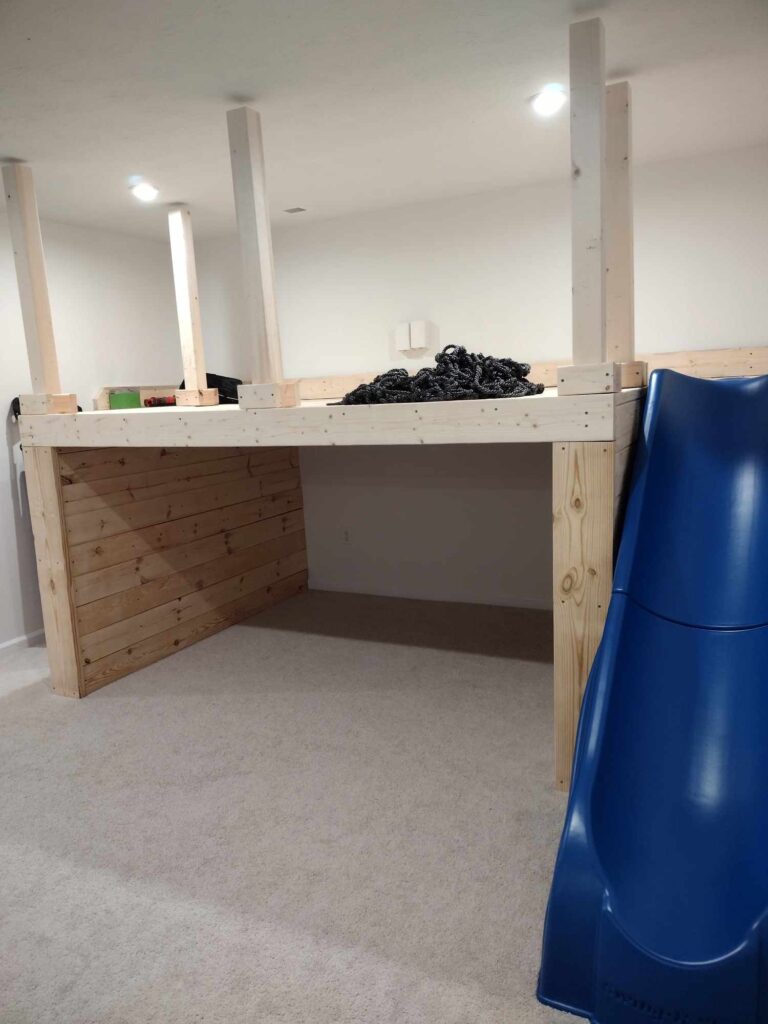 diy indoor playground: getting the posts installed