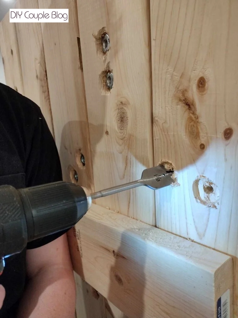 using a paddle bit to drill the back holes