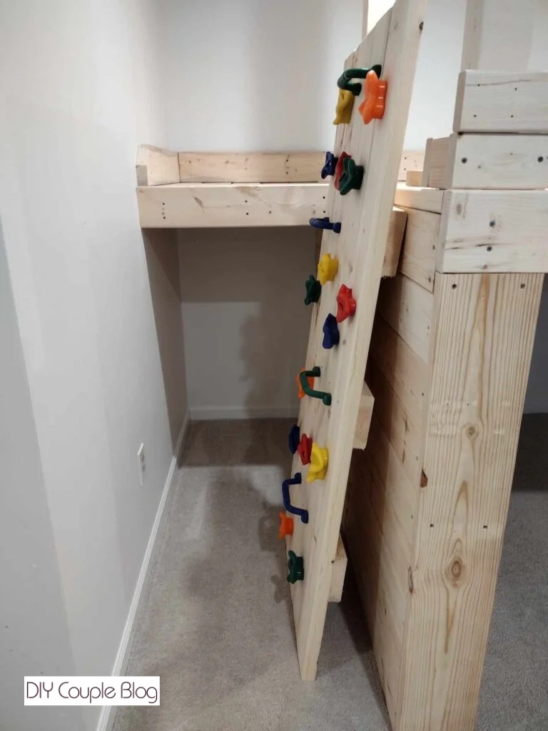 getting ready to install rock wall to jungle gym 