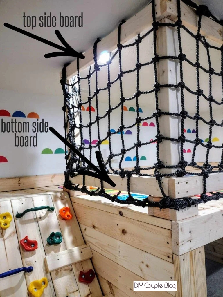 visual of how the climbing net for playground is put on