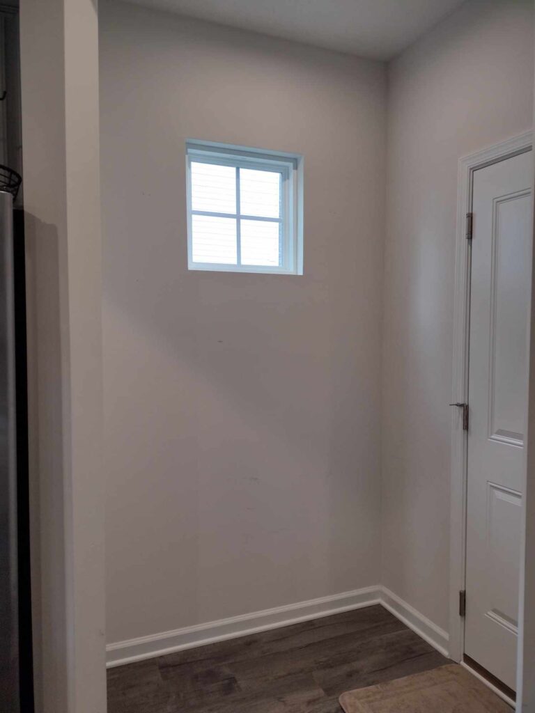 board and batten full wall-before photo of our mudroom