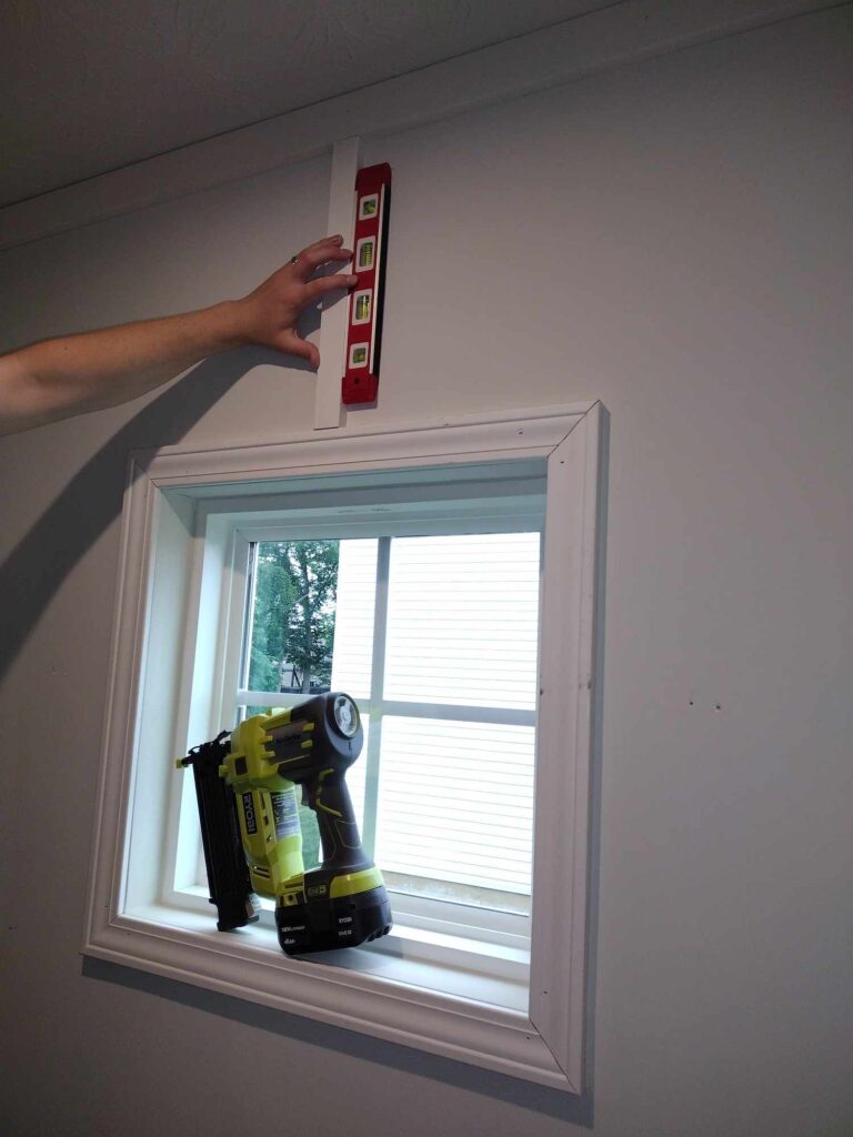 board and batten wall above the window