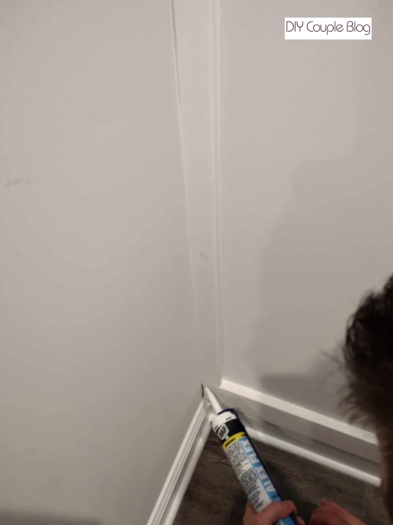 applying caulk for smooth seams on the outside of the board