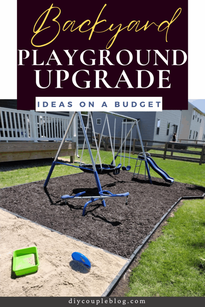 backyard playground ideas with wood edging and mulch