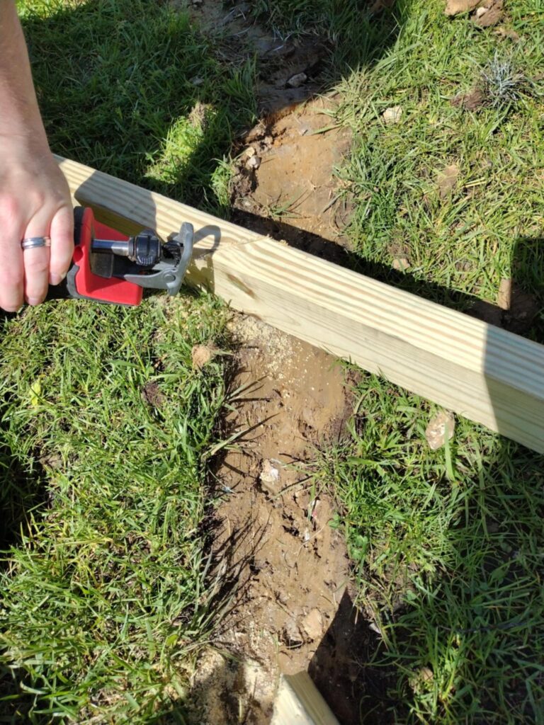 making an angle cut to make the boards meet up nicely