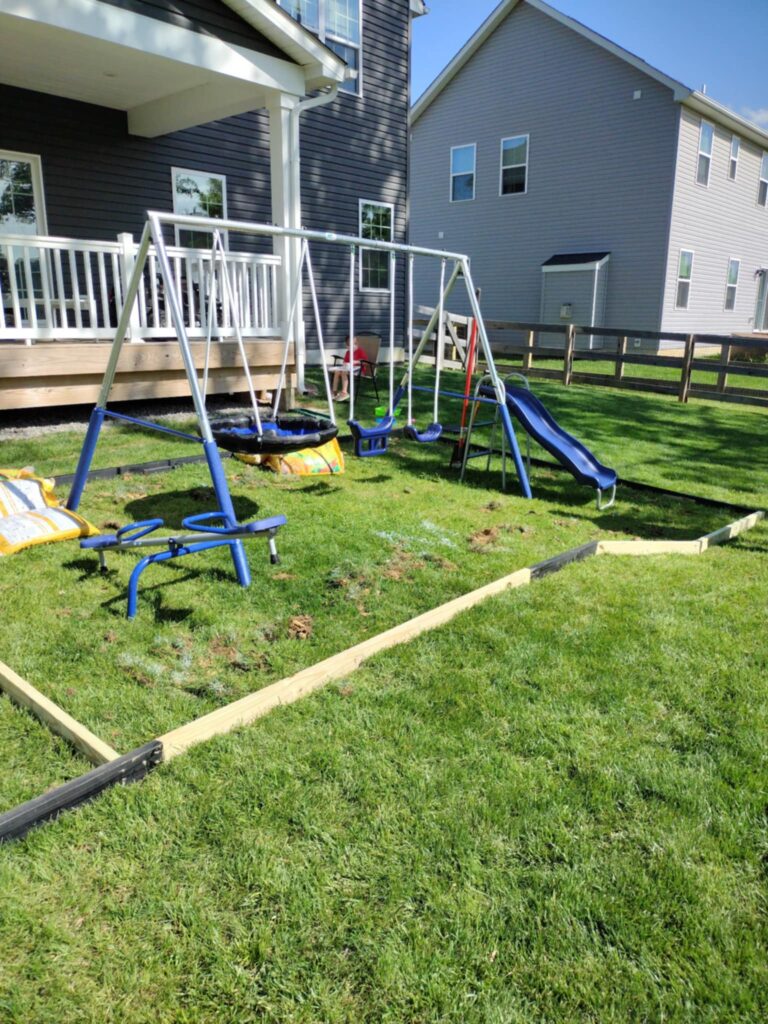 playground view with the border around it almost finished