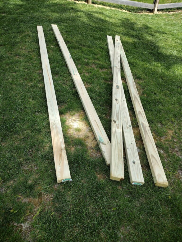 wood boards we used for playground surround