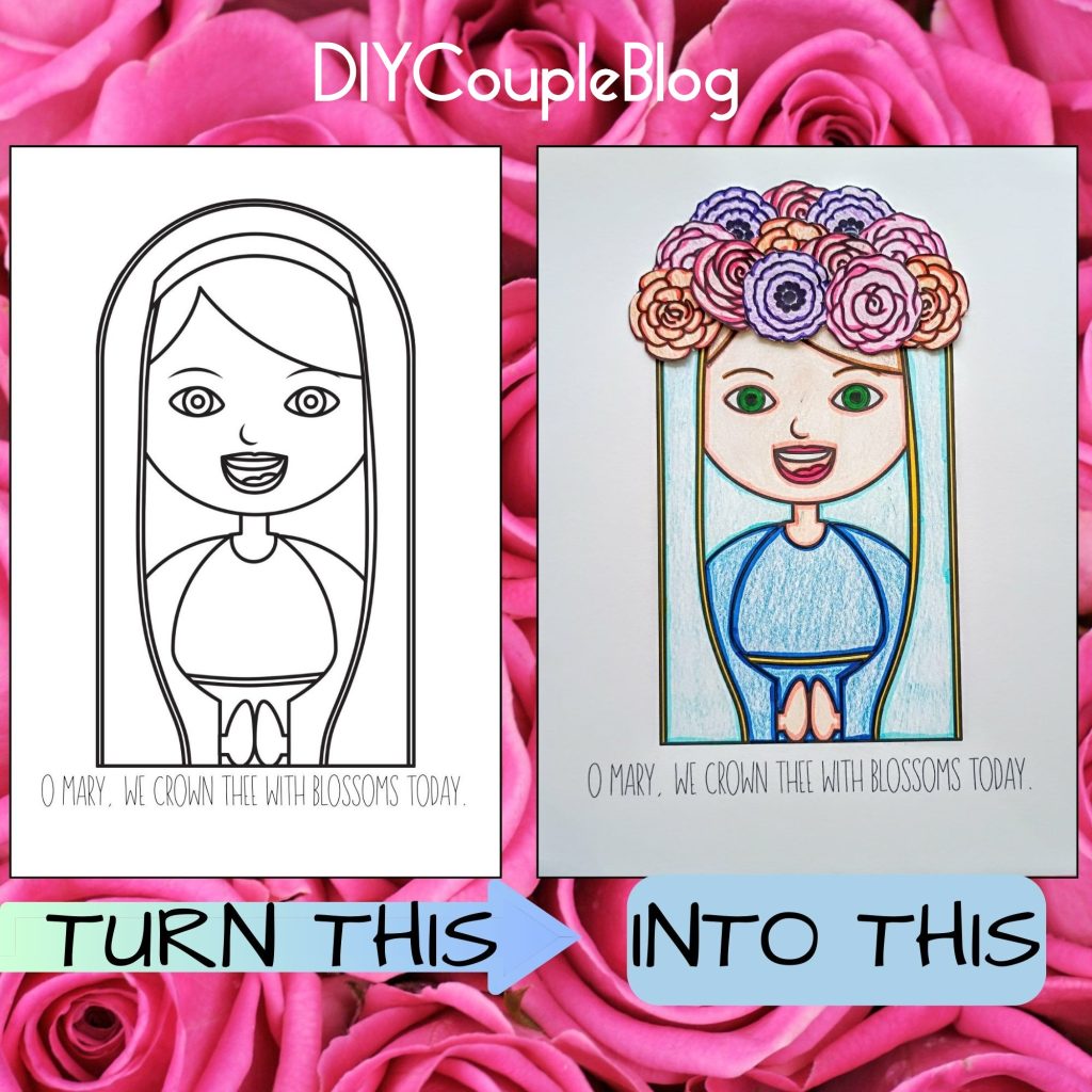 free printable may crowning catholic mary craft activity