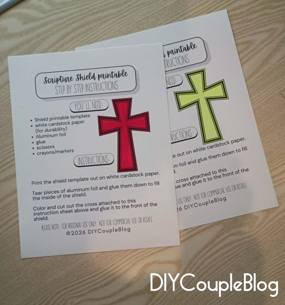  printable cross that will be glued to the front of the shield to make a shield of faith