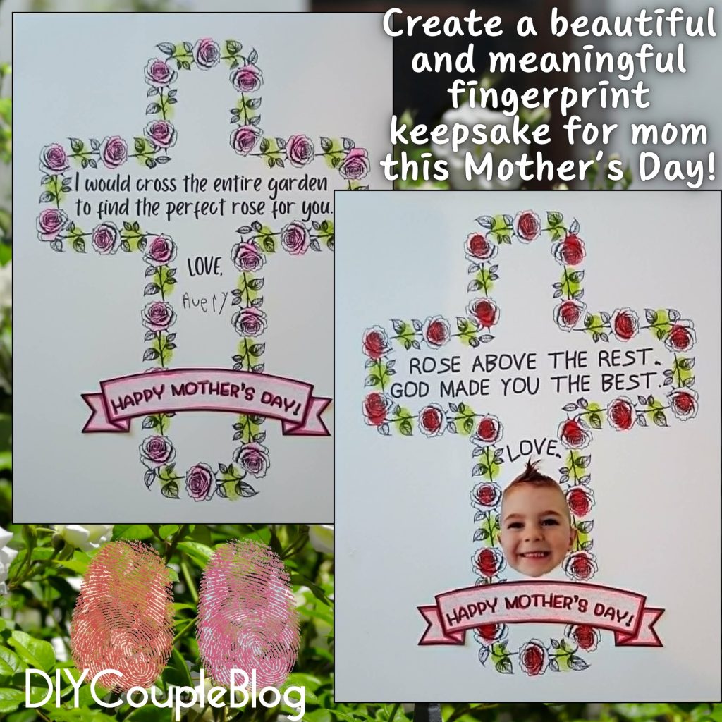 personalized gift for mom with child's fingerprints and photo, a keepsake craft she'll cherish forever 