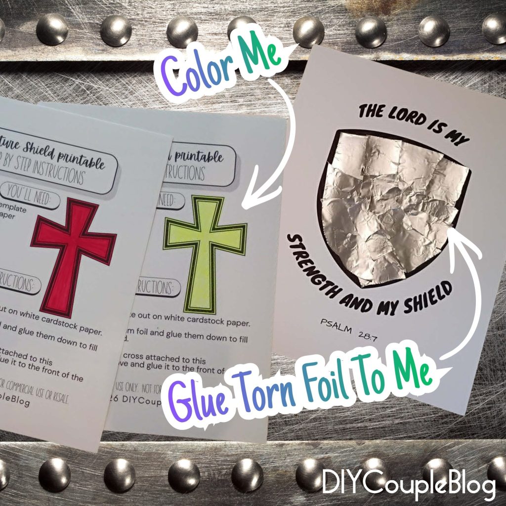 tinfoil shield craft template for toddlers.