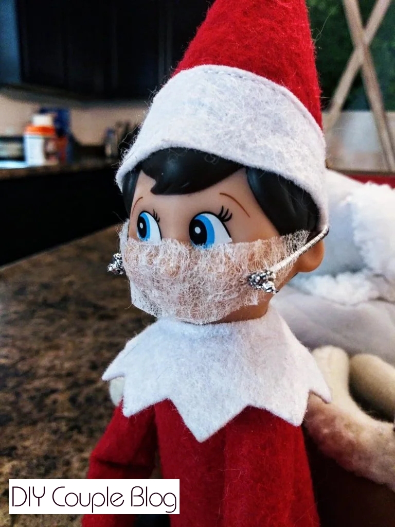sick elf with a DIY face mask