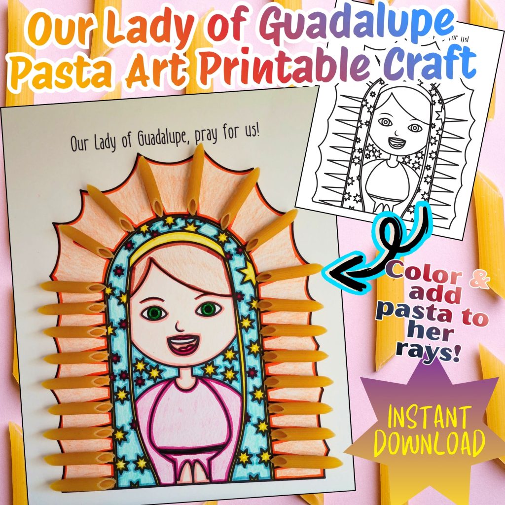 our lady of Guadalupe pasta art craft