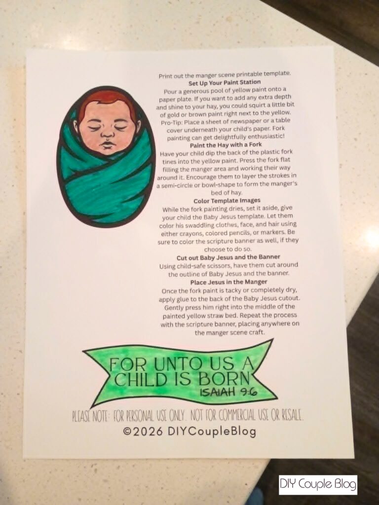 free printable baby Jesus coloring pages for craft