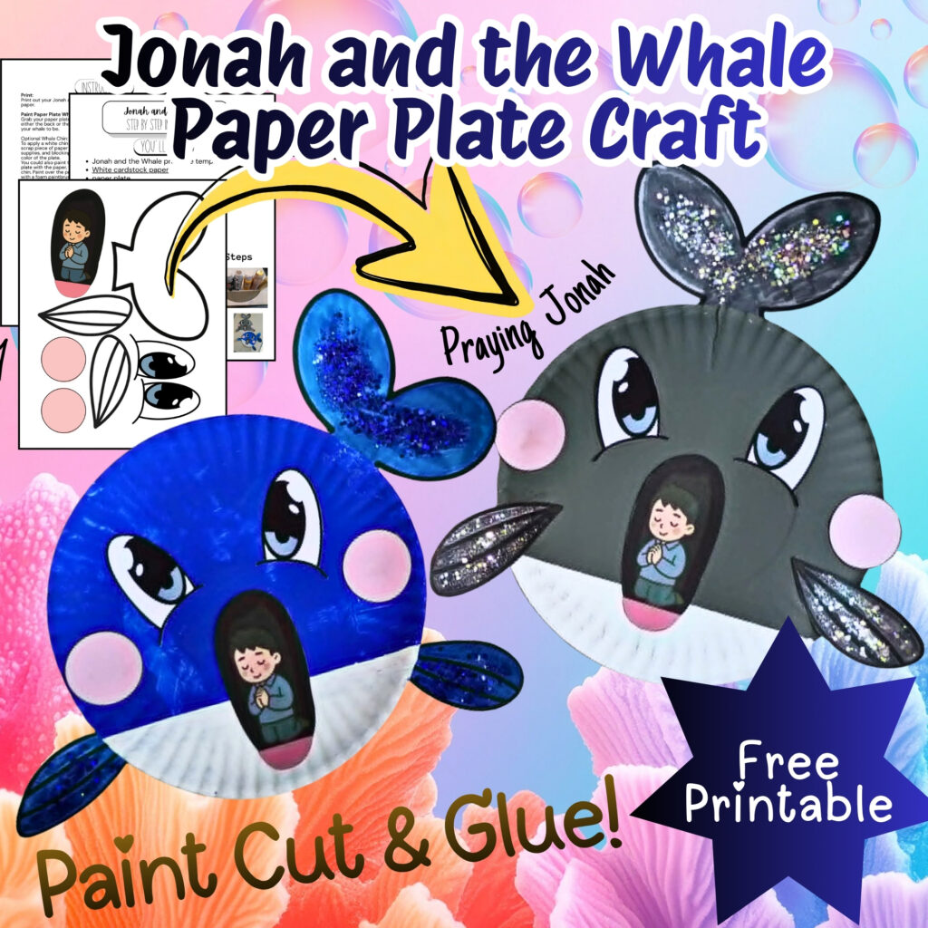 Jonah and the whale craft, paper plate craft for sunday school