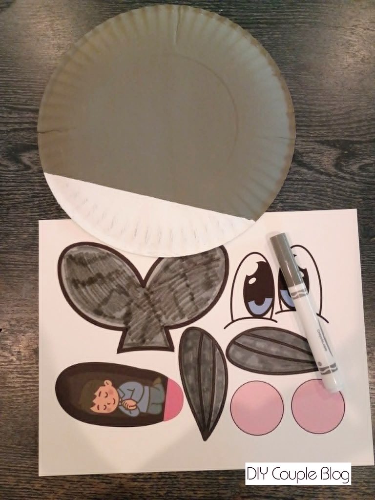 finished coloring the whale features for Jonah and the whale craft