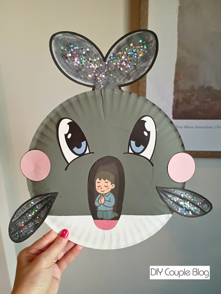 Sunday school craft featuring a paper plate and the book of Jonah story for kids 