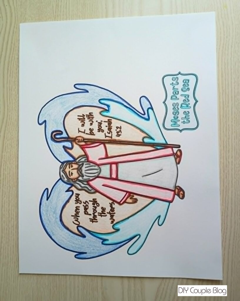 moses parting the red sea printable