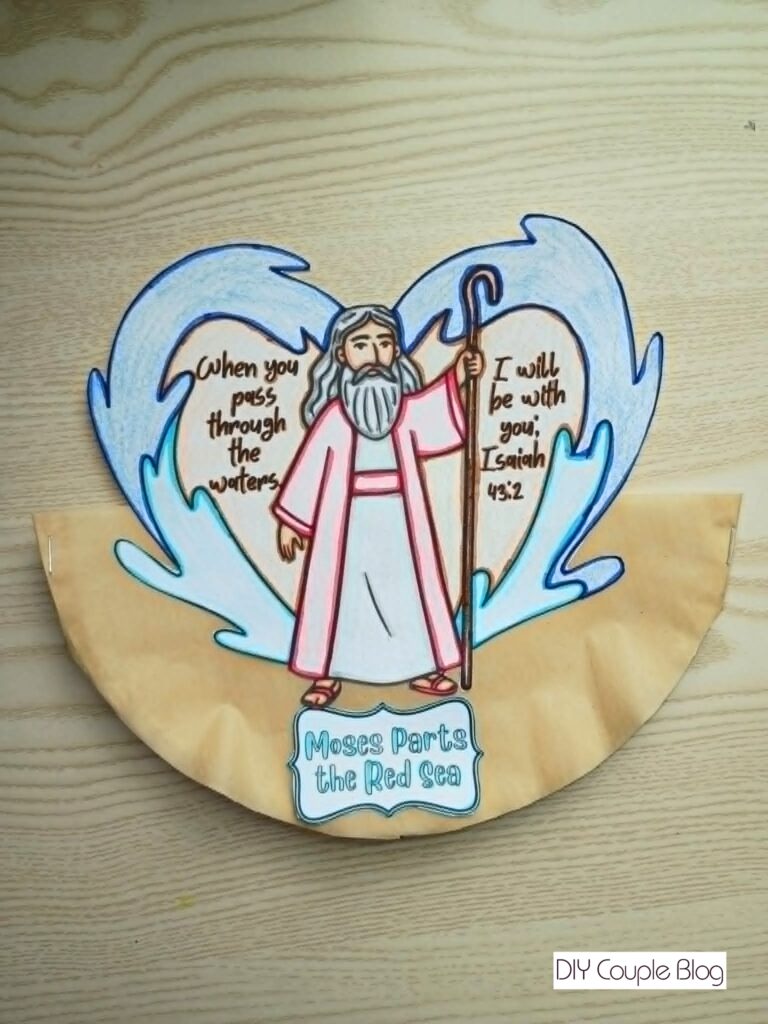 Moses parting the red sea paper plate activity for kids 