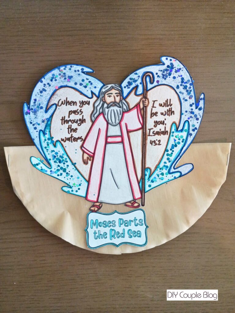 Bible activity paper plate Red sea parting 