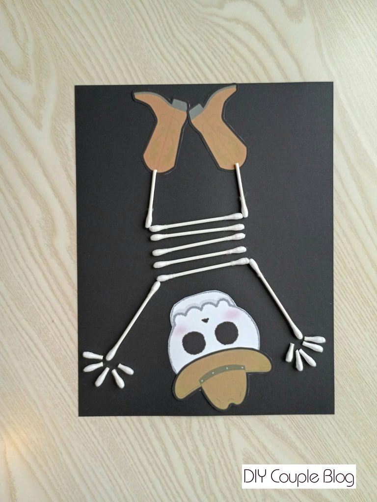 Q tip skeleton cowboy free printable template