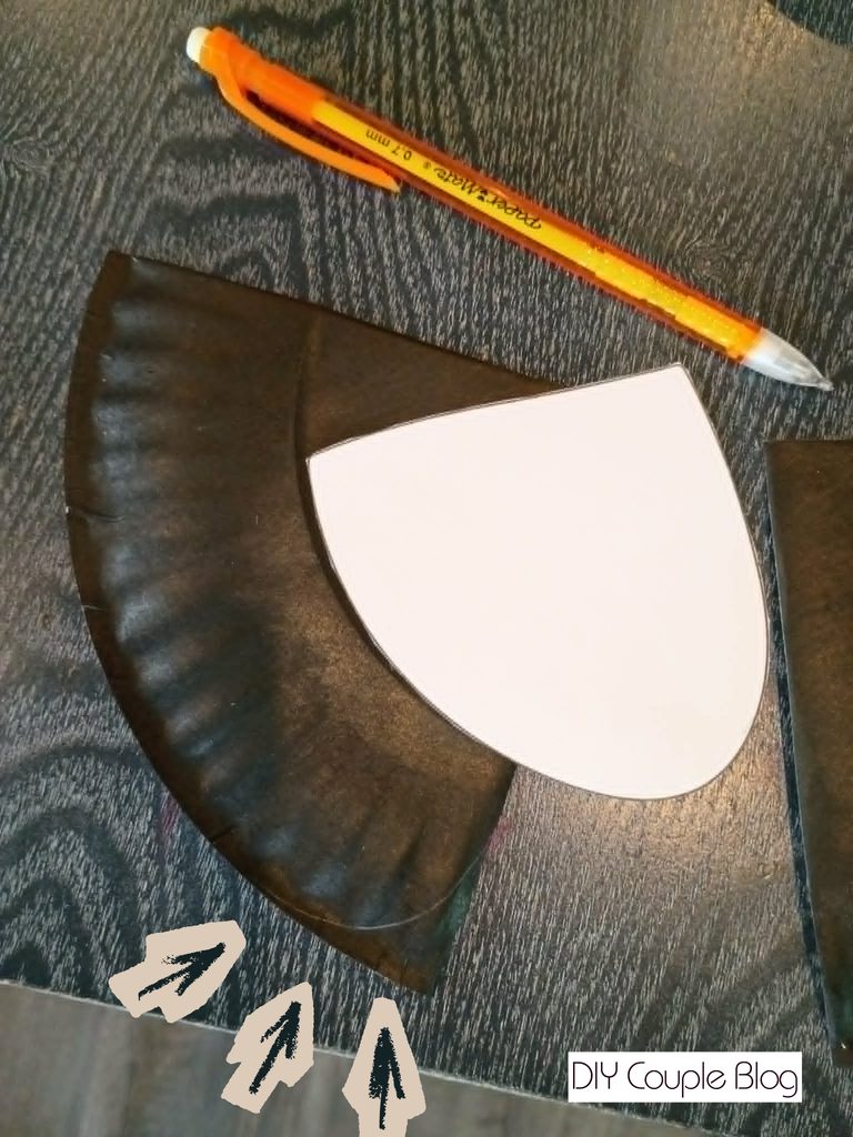 tracing around the printable template shape
