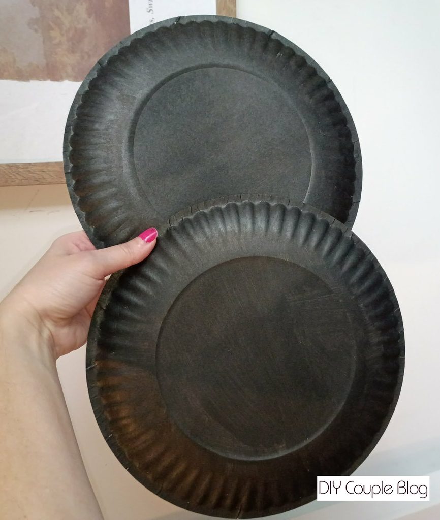 paper plates painted black 