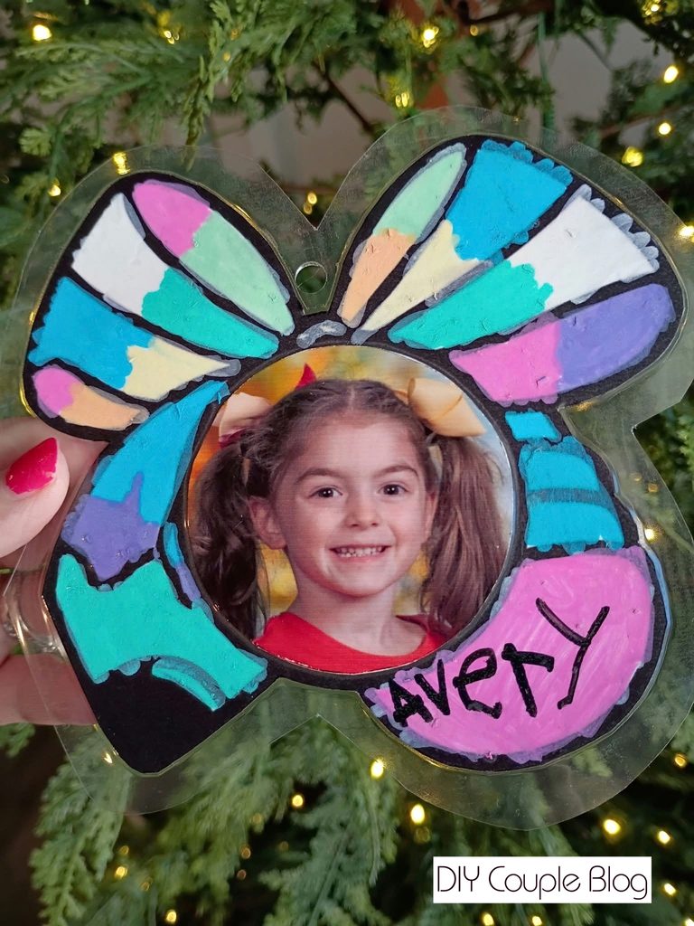homemade ornament ready to hang on Christmas tree 