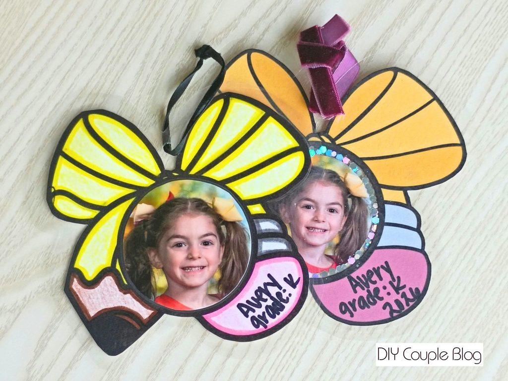 homemade christmas ornaments with school photo